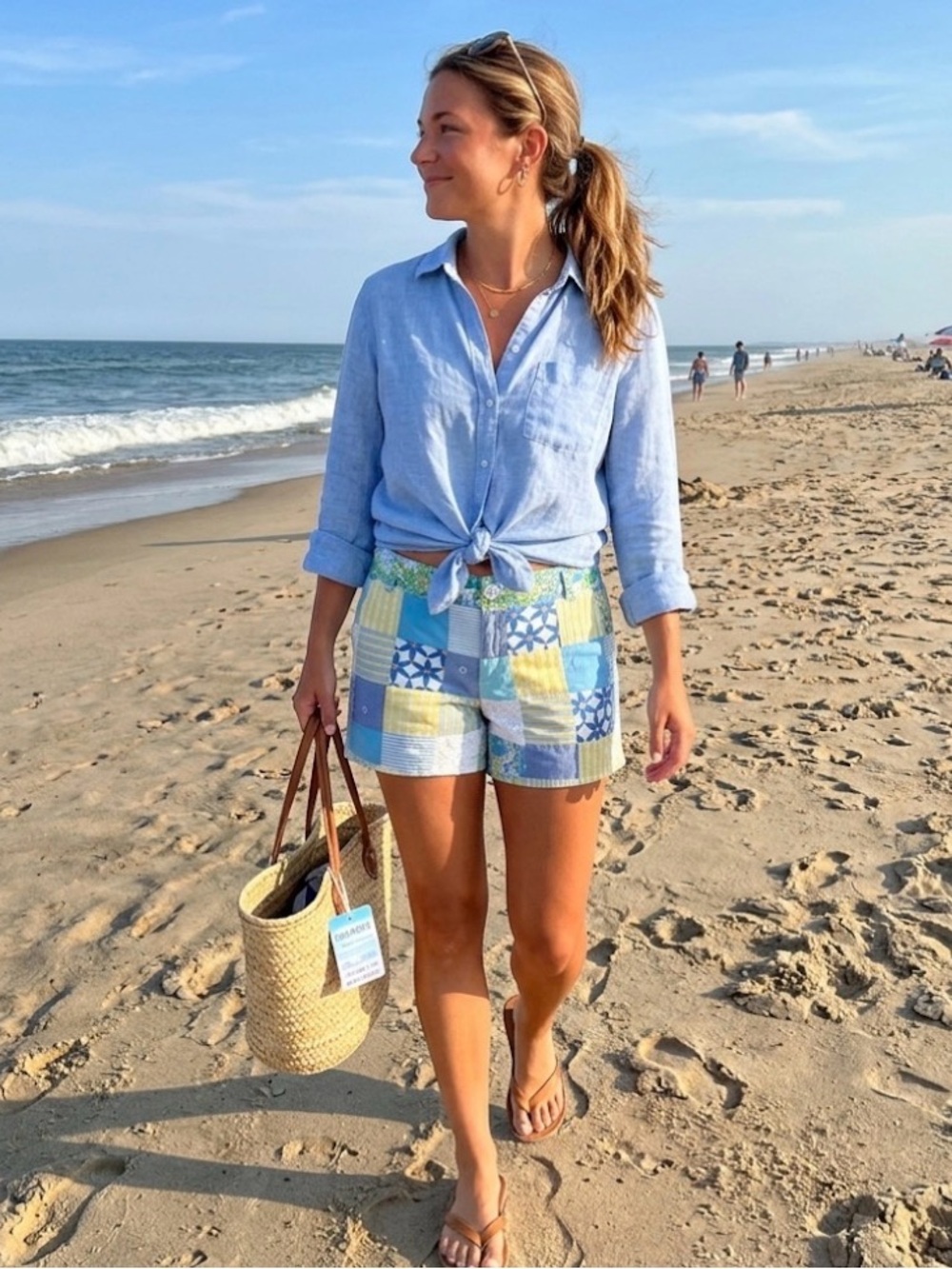 Lilly Pulitzer Blue floral Patchwork Short Sz 4